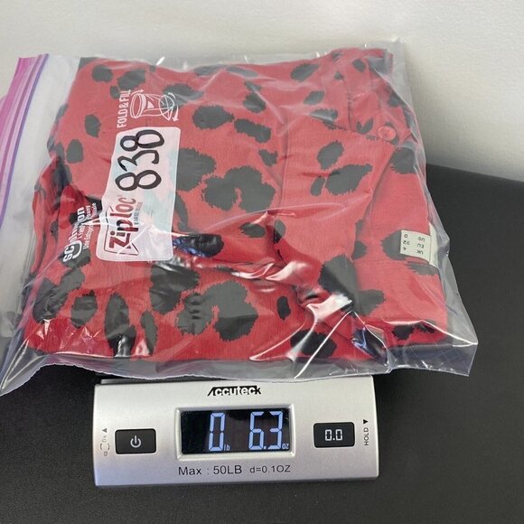 Asos Women's Leopard Print Button Up Top Size 0 Red Black Collared Blouse - Picture 9 of 9